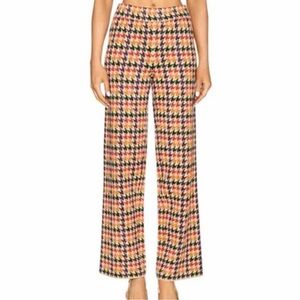 Free People Houndstooth Knit Wide Leg Pants Multi Size Small